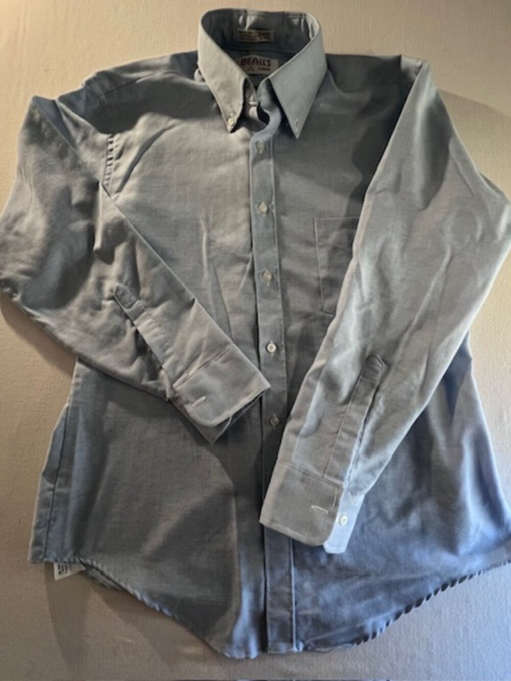 BEALLS blue Oxford Cloth‎ Button Down (OCBD) Made in USA Men's Size 16 32-33